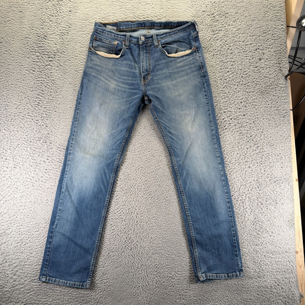 Levi's 558 Jeans Mens 34x32 Blue Cotton Denim Straight Workwear‎ Stretch Faded